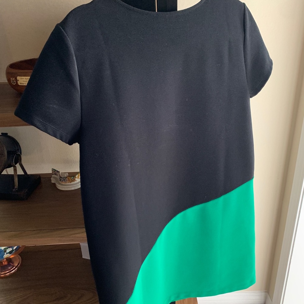 Mango mini shirt dress with cute color blocking